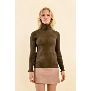 Molly Bracken Ribbed Knit Turtleneck Sweater